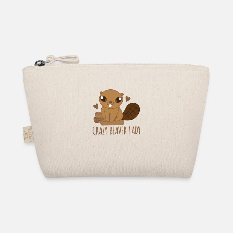 Crazy beaver lady with uber cute BEAVER Organic Pouch