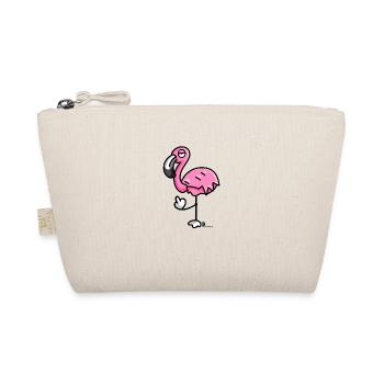 Flamingo zeigt Stinkefinger - Bio-Täschchen - Natur - Vorne