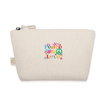 Hippie Peace Liebe | Hippies Kostüm Blume Geschenk - Bio-Täschchen - Natur - Vorne