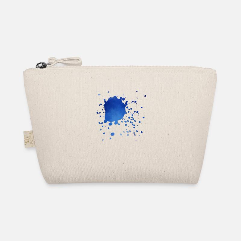 Kleckse in Blau - Bio-Täschchen - Natur