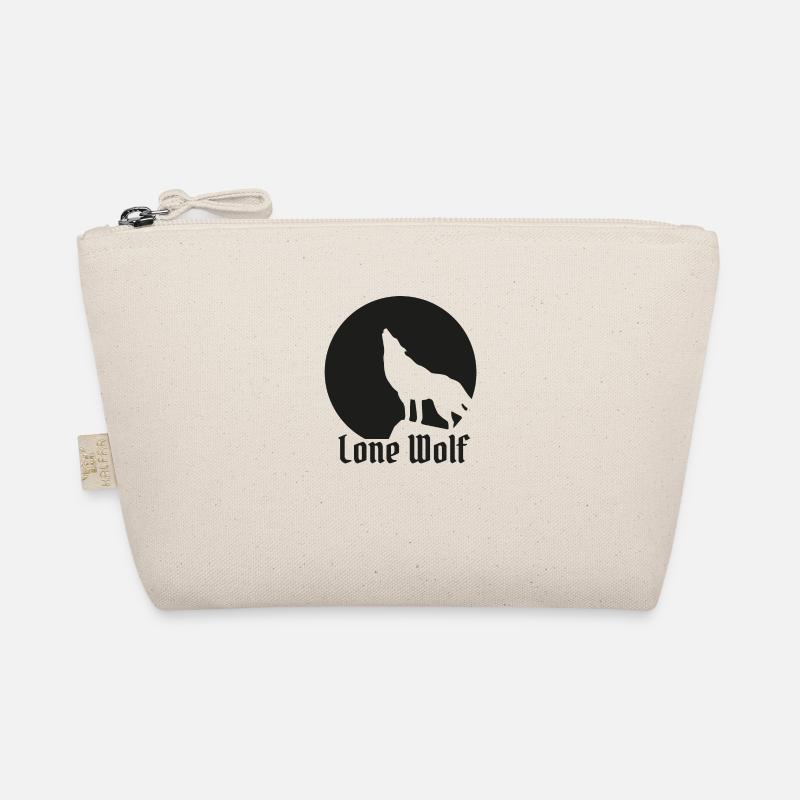 Lone wolf flat design black Organic Pouch