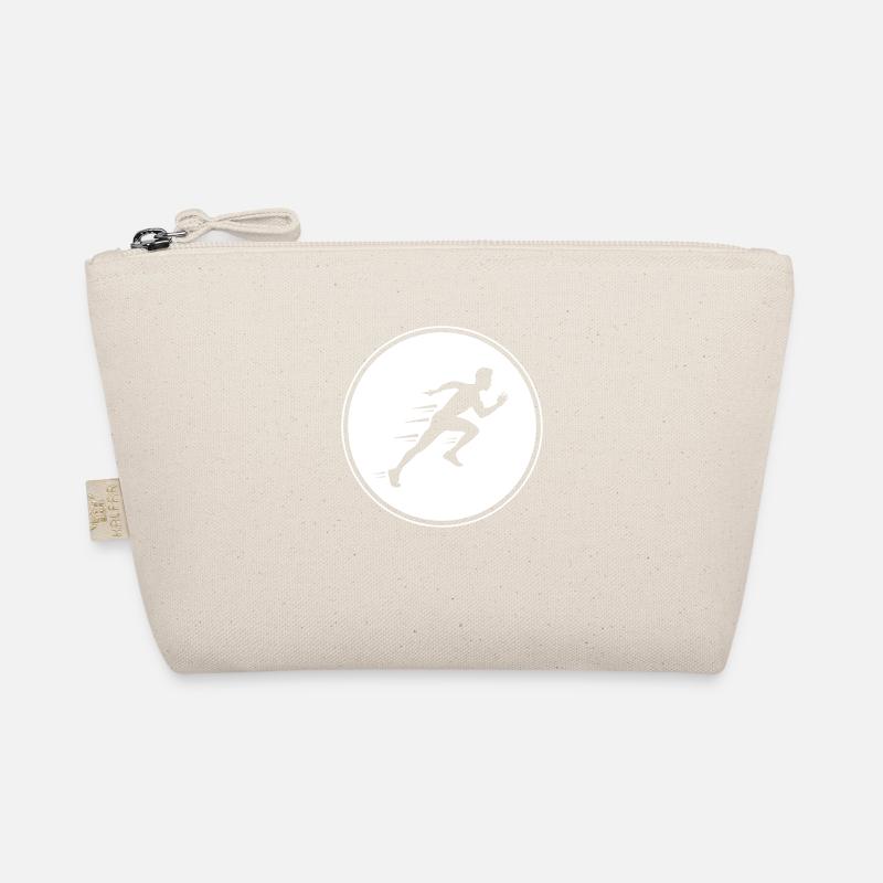 running silhouette line running run circle Organic Pouch