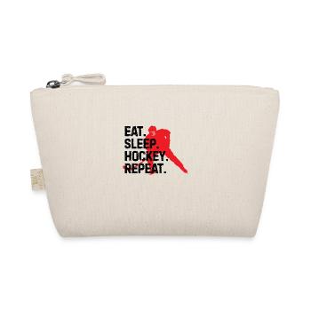Eat Sleep Repeat Hockey Gift - Organic Pouch - nature - Front