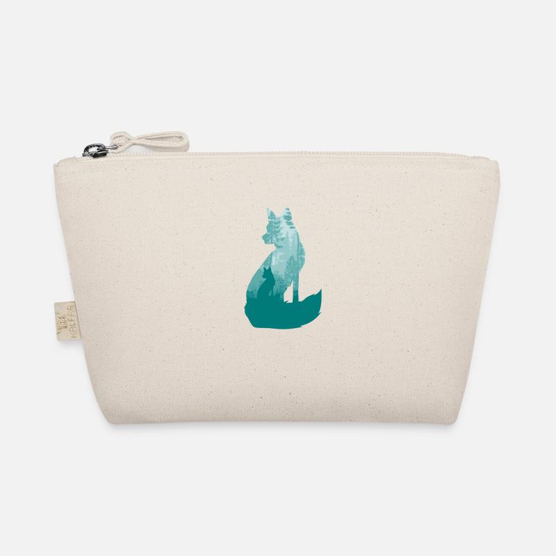 Fuchs Silhouette im Wald Silhouette Jäger Bio-Täschchen