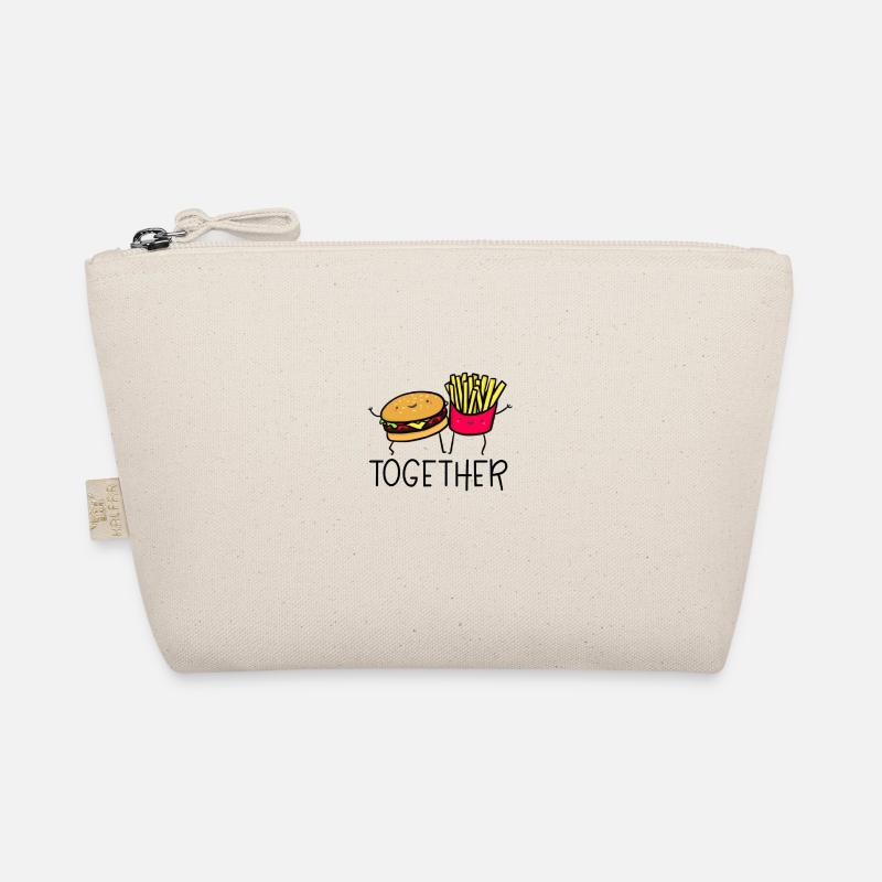 Burger und Pommes Together Print - Bio-Täschchen - Natur