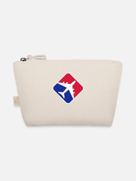Airplane red blue - Organic Pouch - nature - Front