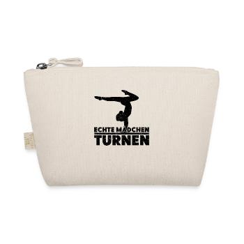 Echte Mädchen Turnen Geschenk Gymnastik Turnerin - Bio-Täschchen - Natur - Vorne