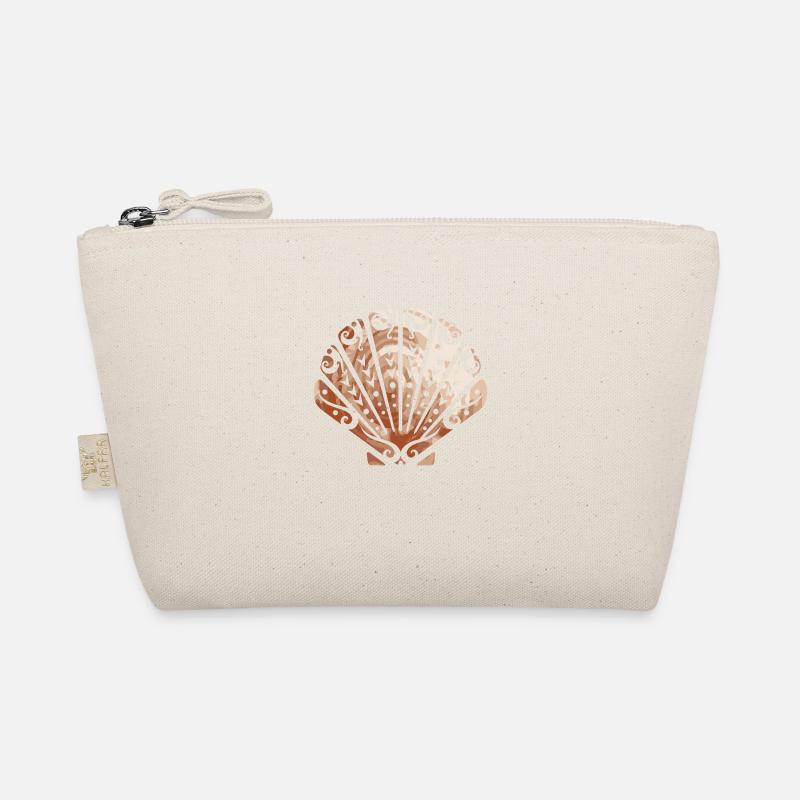 Maori shell scallops Polynesian tattoo Organic Pouch
