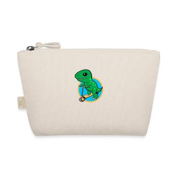Dino Scooter Dino Lover Funny Gift Idea - Organic Pouch - nature - Front