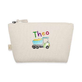 Theo First Name Tipper Boy Car Name Truck Party - Organic Pouch - nature - Front