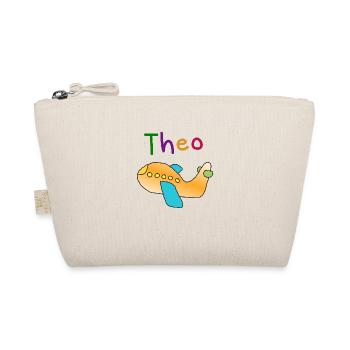 Theo first name aviator boy airplane name gift - Organic Pouch - nature - Front