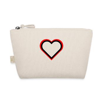 Herz verliebt Ich liebe dich Geschenkpaar - Bio-Täschchen - Natur - Vorne