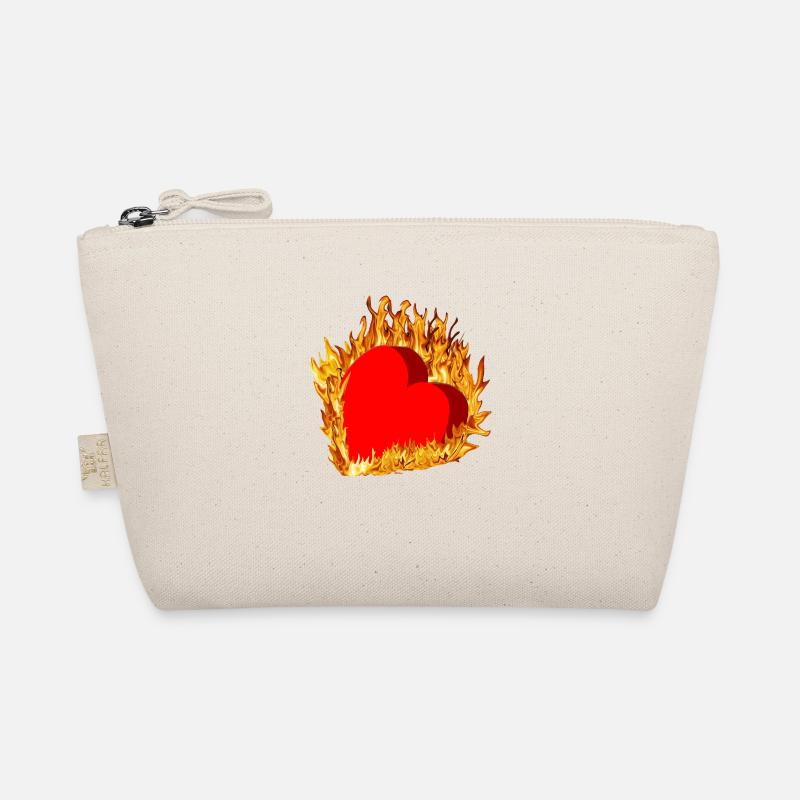 Red heart is on fire Organic Pouch