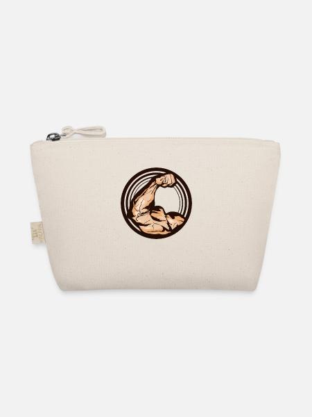 Arm Muskel biceps Logo Kraft Kraft - Bio-Täschchen - Natur
