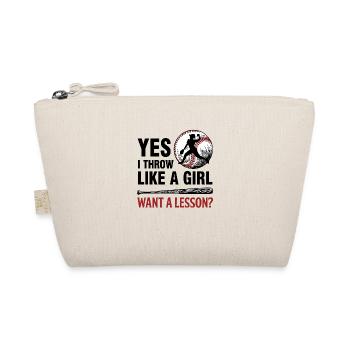 Baseball Frau Pitcher Geschenk - Bio-Täschchen - Natur - Vorne