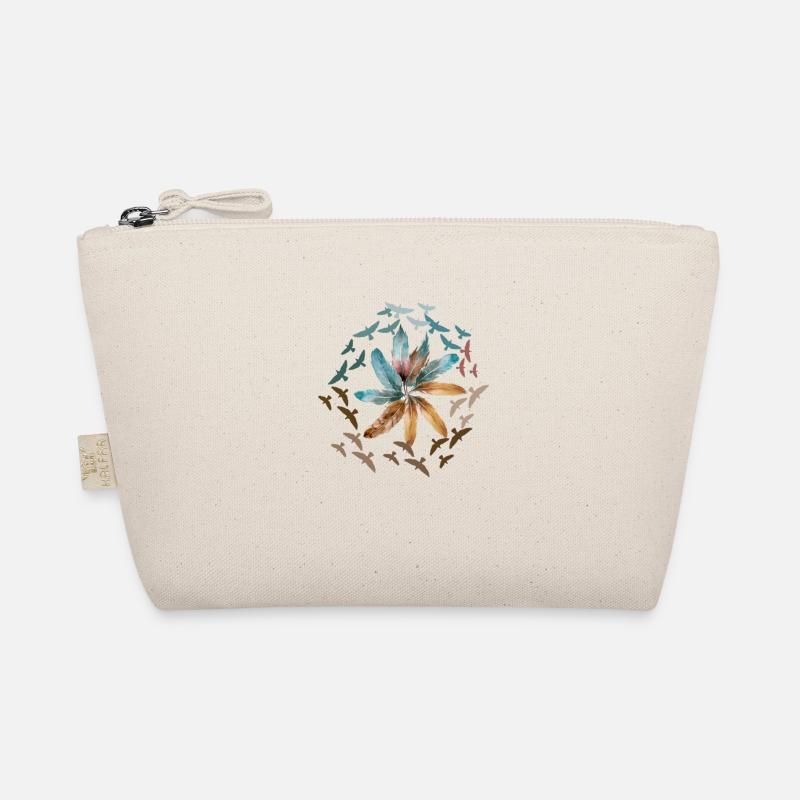 Feather and bird - Organic Pouch - nature