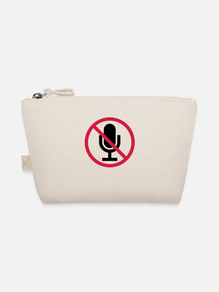 Schild Mute Mikrofon - Bio-Täschchen - Natur - Vorne
