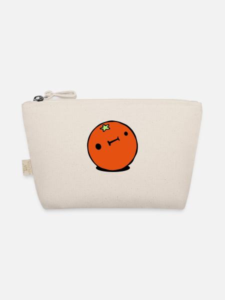 Niedlich Kawaii Orange Zitrusfrucht Derp Gesicht - Bio-Täschchen - Natur
