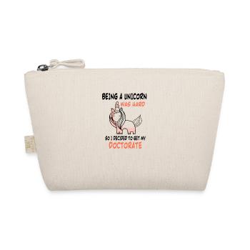 Unicorn doctorate Phd Student Gift - Organic Pouch - nature - Front