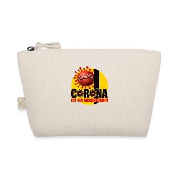 Corona ist ein Arschloch Coronashirt Lockdown - Bio-Täschchen - Natur - Vorne