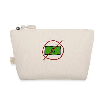 No Money Cartoon Crossed Out Shield - Organic Pouch - nature - Front