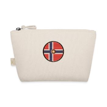 Runde WikingerSchild mit norwegischer Flagge - Bio-Täschchen - Natur - Vorne