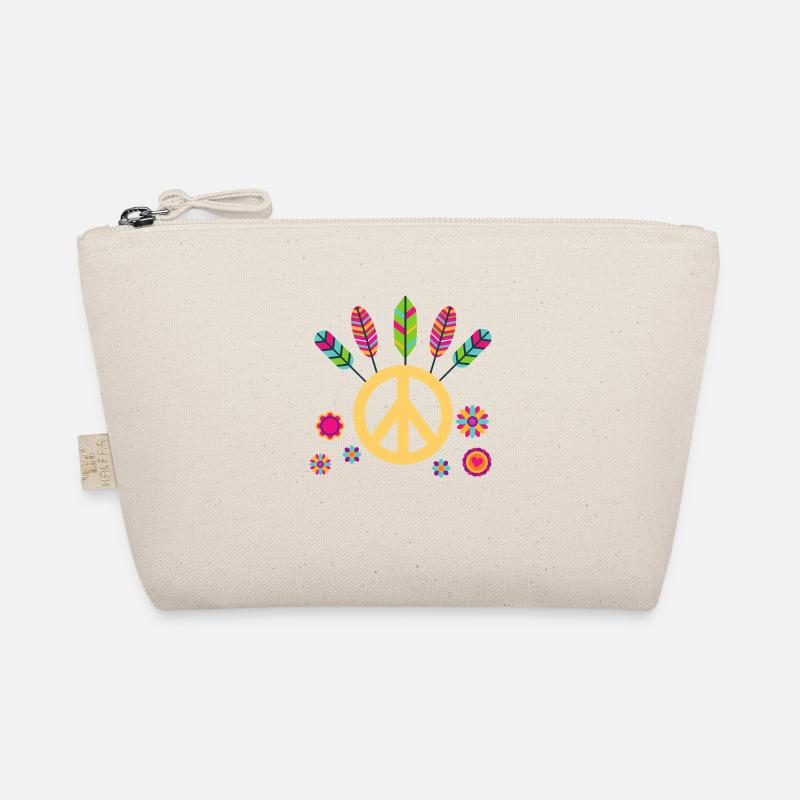 peace and love feder multicolore - Bio-Täschchen - Natur