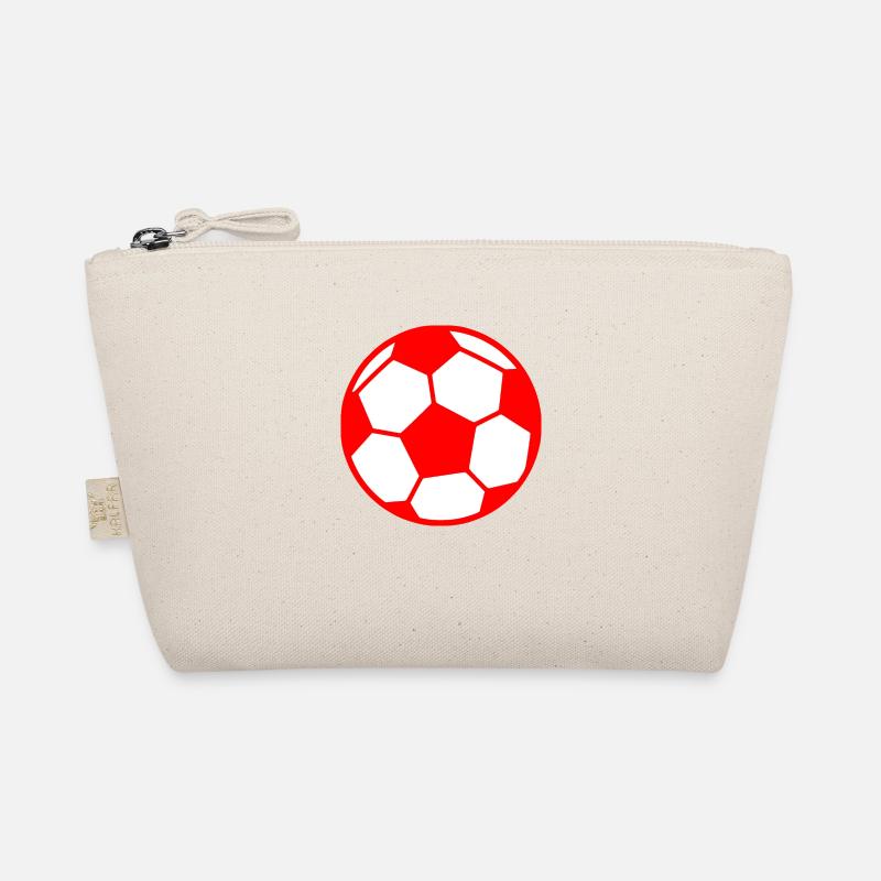 Fussball rot weiß - Bio-Täschchen - Natur