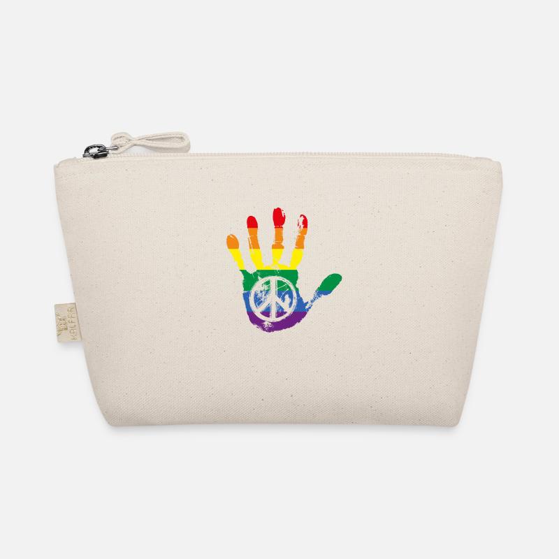 Regenbogen Peace Zeichen Hand LGBT Bio-Täschchen