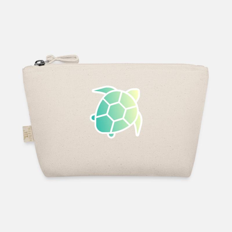 Tropical Day Turtle Outlined Organic Pouch