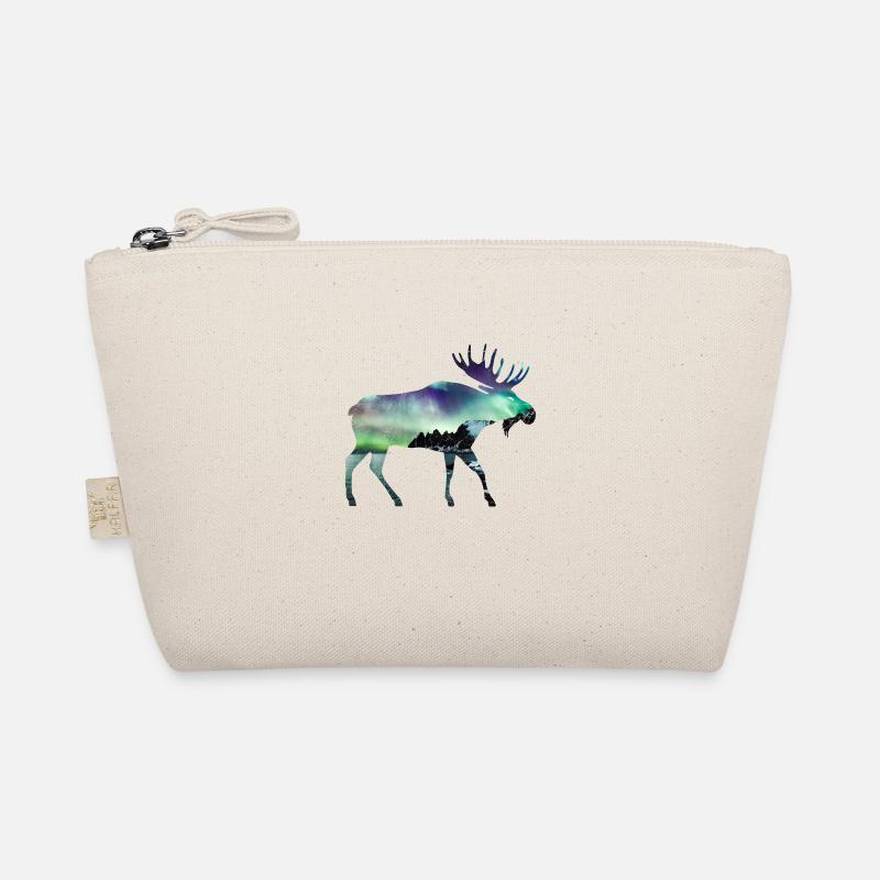 Double Exposure Tiere Elch Nordlicht Geschenkidee Bio-Täschchen