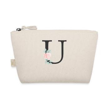 Personalisierbar Monogramm Pastell Floral U - Bio-Täschchen - Natur - Vorne