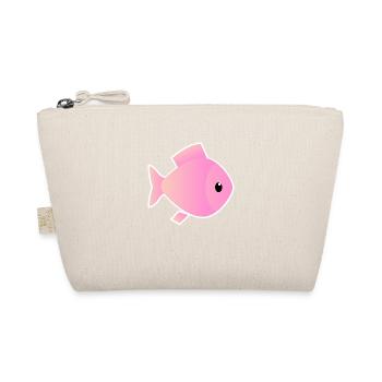 Sunrise Pink und Peach Ombre Skizzierter Fisch - Bio-Täschchen - Natur - Vorne