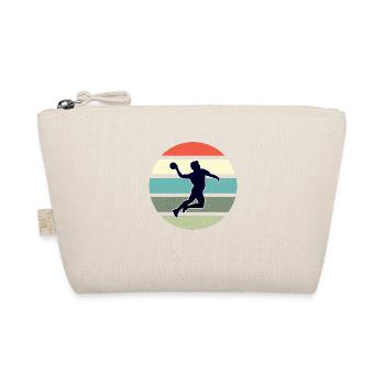 Retro Handball Spieler Geschenk Handballer Motiv - Bio-Täschchen - Natur - Vorne