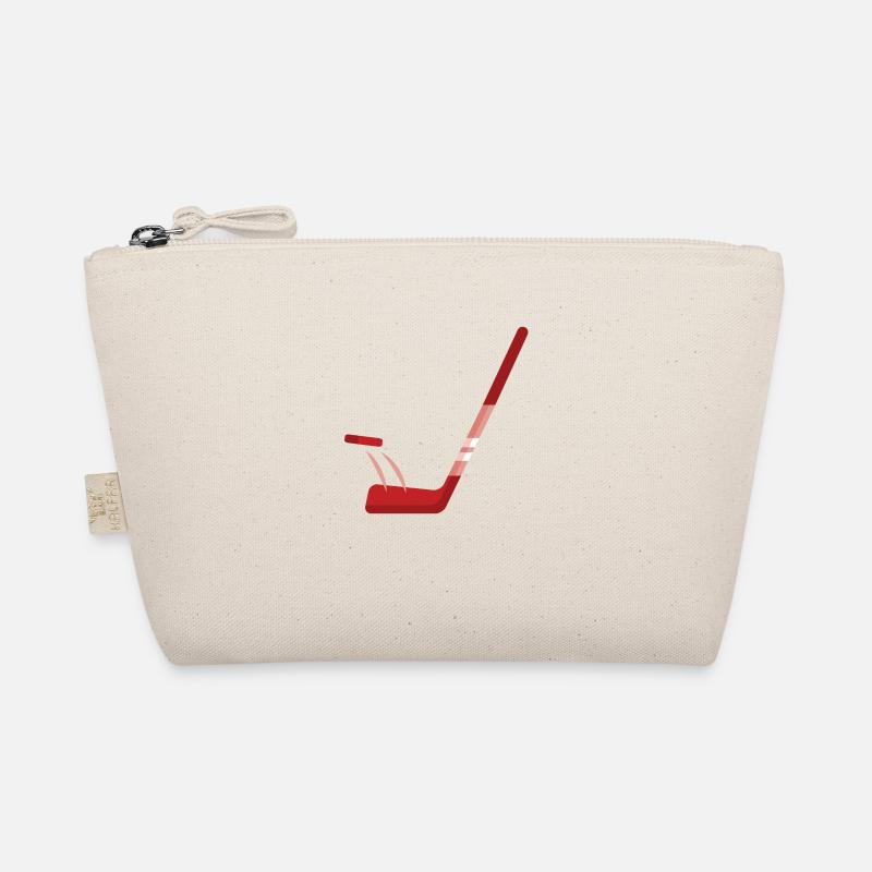 ROTER Eishockeyschläger und Puck Bio-Täschchen