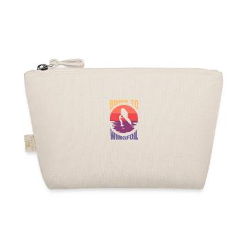 Surf Born to Wingfoil Wingfoiler Geschenkidee - Bio-Täschchen - Natur - Vorne