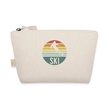 Ski Lustig Cool Skifahrer Retro Vintage Skifahren - Bio-Täschchen - Natur - Vorne