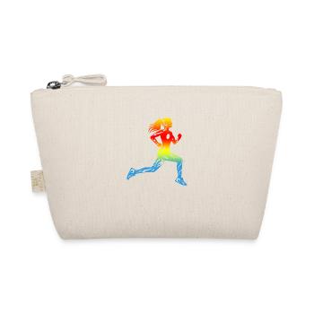 Runner Running Girl Tattoo Design Gift - Organic Pouch - nature - Front