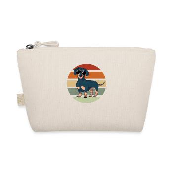 Cute Dogs Vintage Dachshund Gassi Motif Dachshund - Organic Pouch - nature - Front
