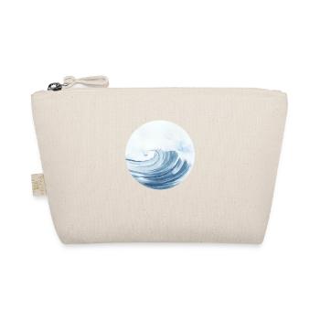 Ozean Welle Rund Geschenkidee Surfen Kiten - Bio-Täschchen - Natur - Vorne