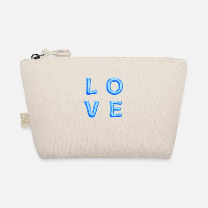 LOVE blaue Luftballons - Bio-Täschchen - Natur