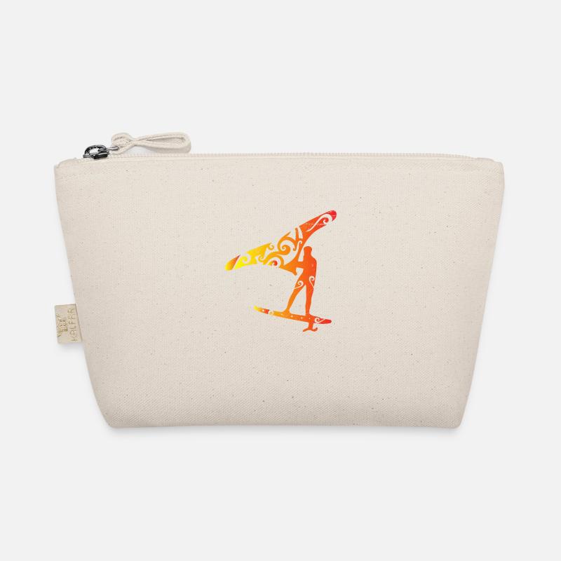 Surfer Wingfoiling Man Polynesia Tribal Tattoo - Bio-Täschchen - Natur