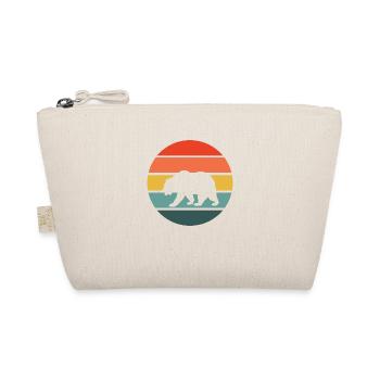 Vintage Animal Lovers Predator Retro Bear - Organic Pouch - nature - Front