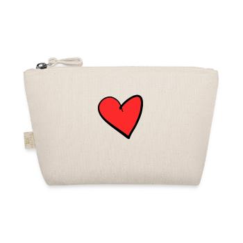 Heart red - Organic Pouch - nature - Front