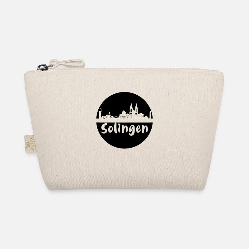 solingen, skyline, kreis, scherenschnitt, schwarz Bio-Täschchen