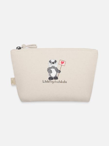 Lieblingsfrechdachs mit Herzschild - Bio-Täschchen - Natur - Vorne