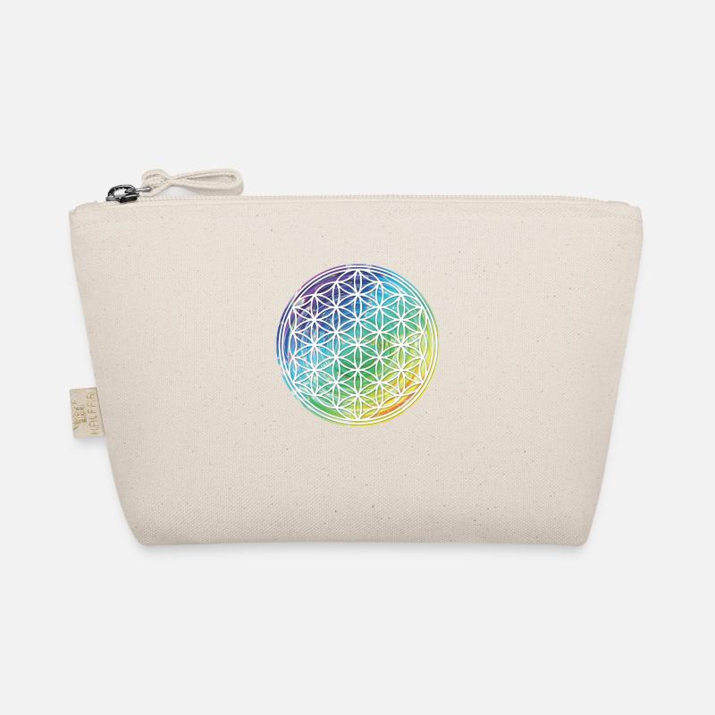 Blume des Lebens Regenbogen Geschenkidee 005-034 - Bio-Täschchen - Natur