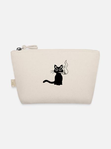 Cat smokes joint - Organic Pouch - nature - Front
