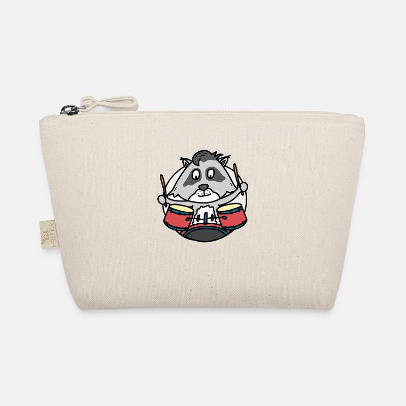 Waschbär mit Schlagzeug Bio-Täschchen