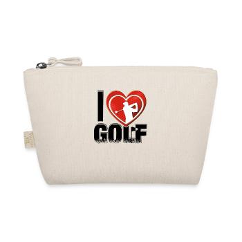 I love Golf - sehr beliebtes Golfmotiv für Golfer - Bio-Täschchen - Natur - Vorne